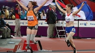 Athletics  Womens 100m  T44 Final  London 2012 Paralympic Games [upl. by Ahsekim]