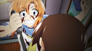 Rena stabbed the shit out of Keiichi  HigurashiWhen They Cry Higurashi no Naku Koro ni Episode 4 [upl. by Edas]