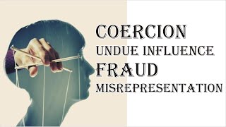 Coercion Undue Influence Fraud Misrepresentation  Indian Contract Act 1872  Law Guru [upl. by Paddie]