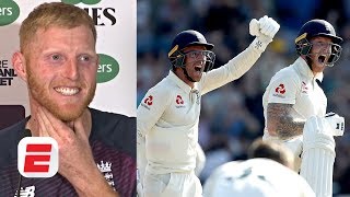 Ben Stokes reacts to his matchwinning innings vs Australia at Headingley  2019 Ashes [upl. by Moreen799]