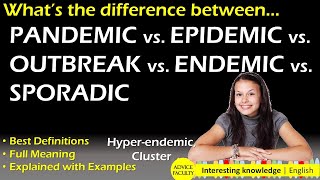 Epidemics and Pandemics  Difference between PANDEMIC EPIDEMIC ENDEMIC SPORADIC vs OUTBREAK ampmeaning [upl. by Bolitho]