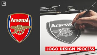 Arsenal Football Club Logo Design  Logo Design Process From Start To Finish [upl. by Wernsman]