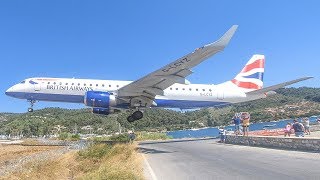 SKIATHOS 2019  LOWEST LANDING EVER The EUROPEAN ST MAARTEN 4K [upl. by Tiga]