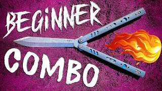 Beginner Balisong Combo 1 RolloverFanning [upl. by Lemieux152]