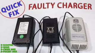 FAULTY CHARGER  Quick FIX  Electric Scooter Quad Cross Bike 24V 36V 48V 60V [upl. by Yaja]